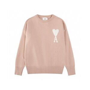 Ami Light Pink Sweater with White Heart Detail